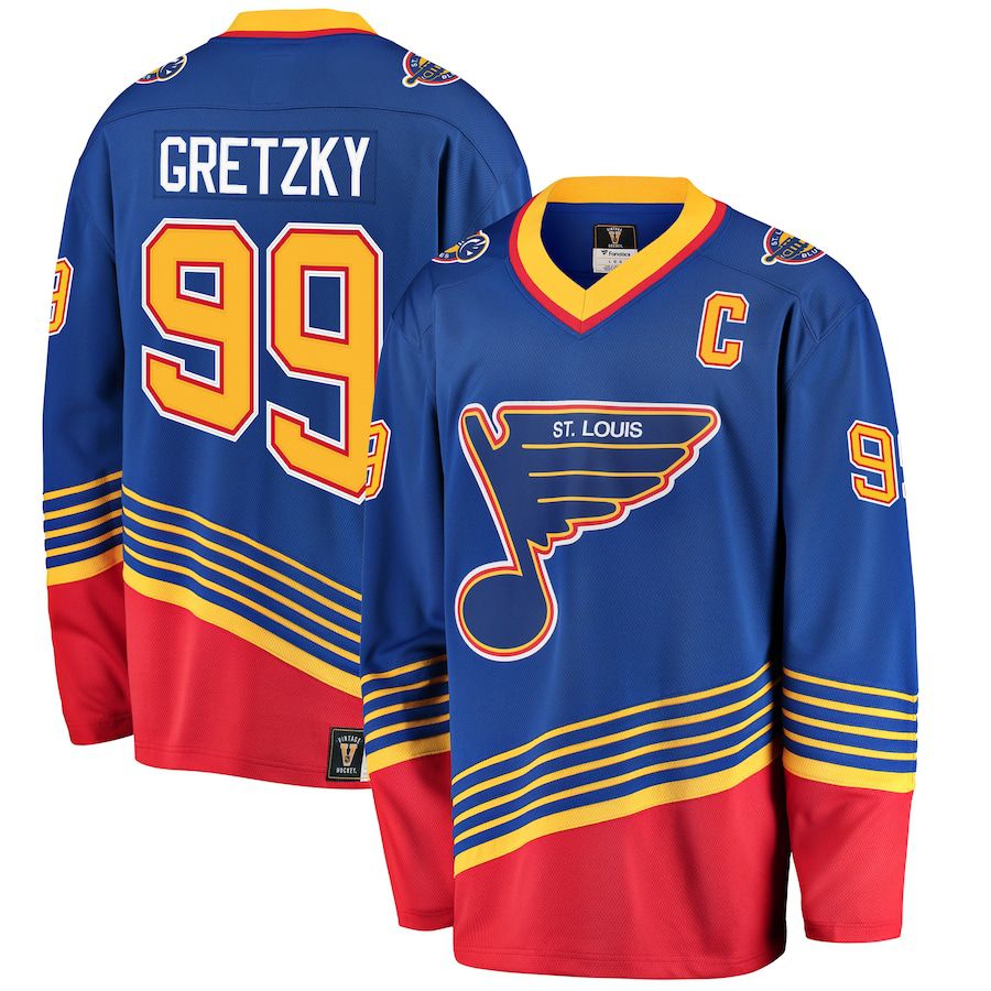 Men St. Louis Blues #99 Wayne Gretzky Fanatics Branded Blue Premier Breakaway Retired Player NHL Jersey->st.louis blues->NHL Jersey